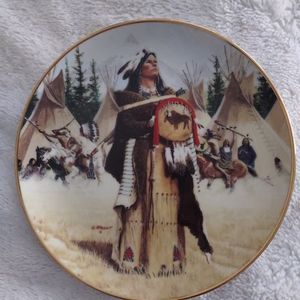 The Hamilton collection collector's plate noble American Indian women pine leaf